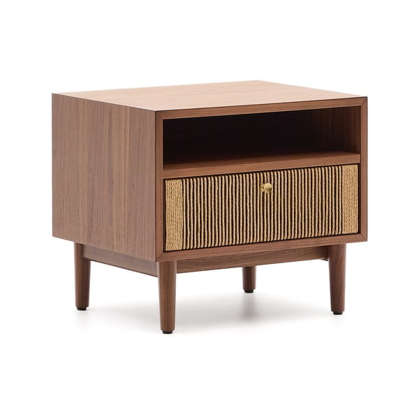 Barna éjjeliszekrény diófa dekorral Elan – Kave Home-image-2