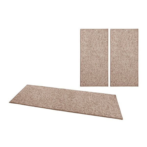 Wolly 3 db barna szőnyeg - BT Carpet