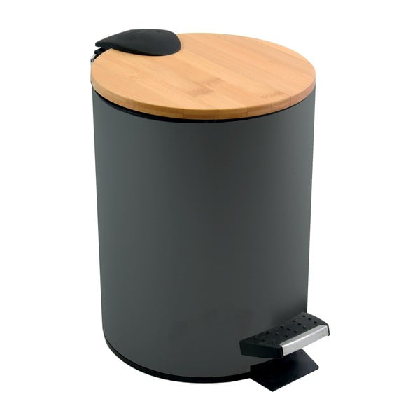 Sötétszürke acél pedálos szemetes 3 l   Adonis – Spirella