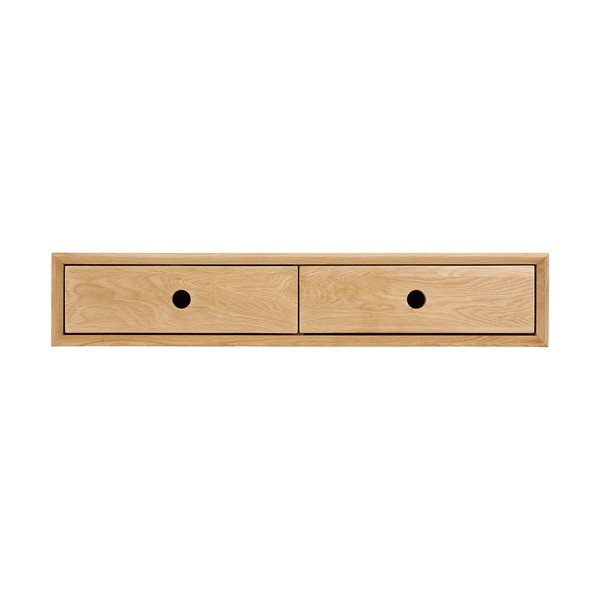Világos natúr színű tölgyfa fali polc 80 cm Luzern – House Nordic-image-4