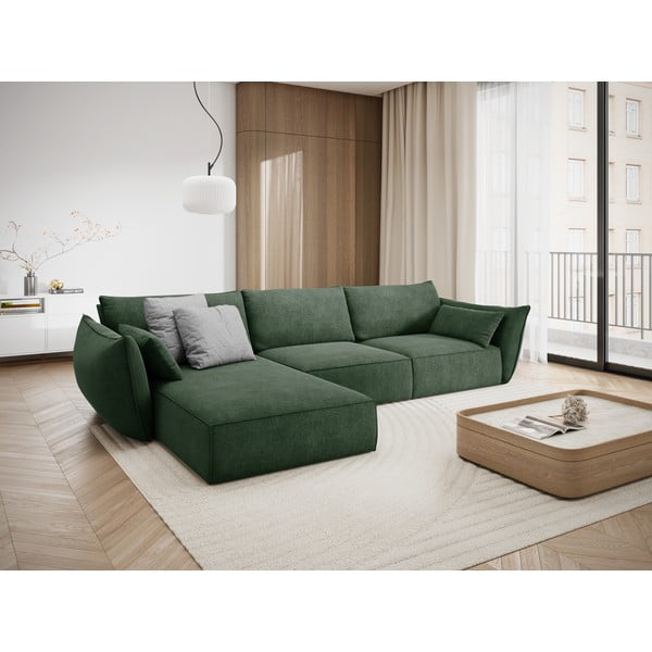 Sötétzöld sarokkanapé (bal oldali) Vanda – Mazzini Sofas-image-1