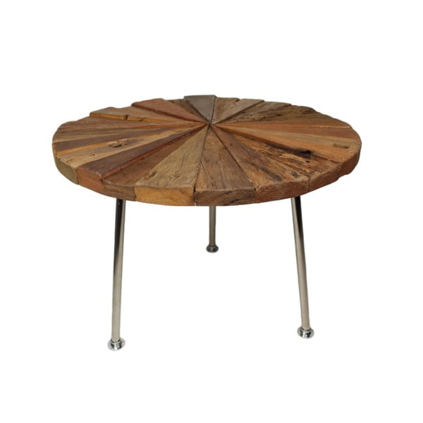 Sun Stick kisasztal teakfa asztallappal, Ø 80 cm - HSM collection