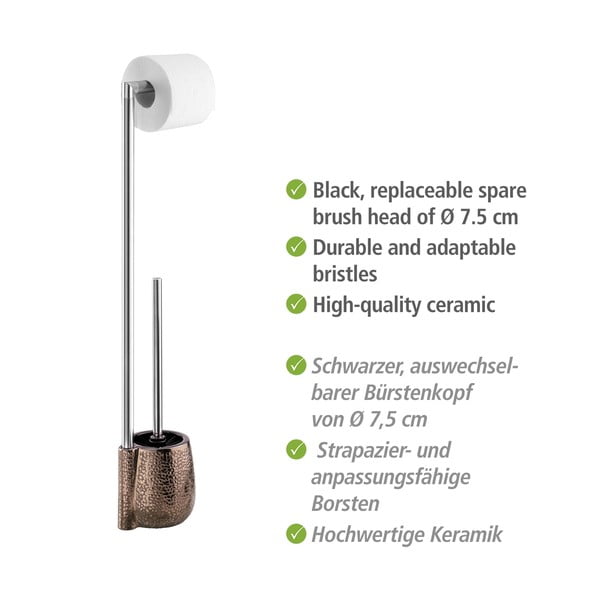 Barna kerámia WC-papír tartó állvány kefével Marrakesh – Wenko-image-4