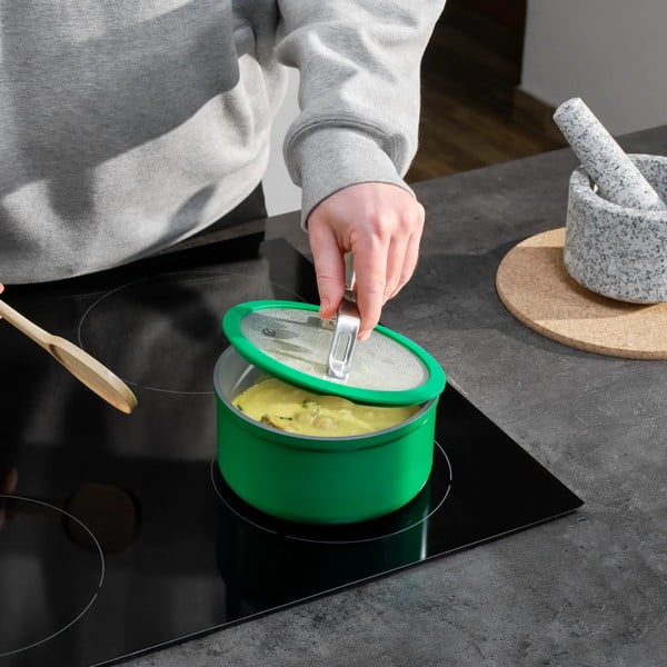 Indukciós tűzhelyhez alkalmas edény fedővel-kerámia felülettel 1,3 l Meda 3.0 – FABINI-image-1