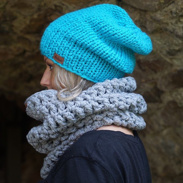 Blue Beanie kézzel horgolt sapka - DOKE-image-3