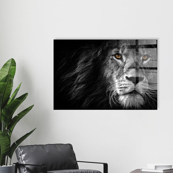 Üveg kép 70x50 cm Lion – Wallity-image-4