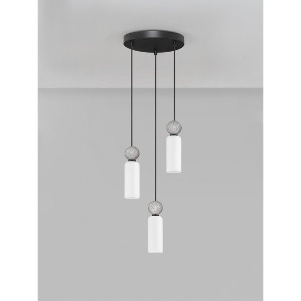 Matt fekete kő függőlámpa üveg búrával ø 25 cm Filomena – Nova Luce-image-3