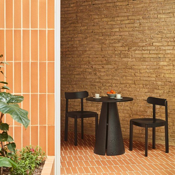 Fekete étkezőszék kőrisfa dekorral Nara – Teulat-image-1