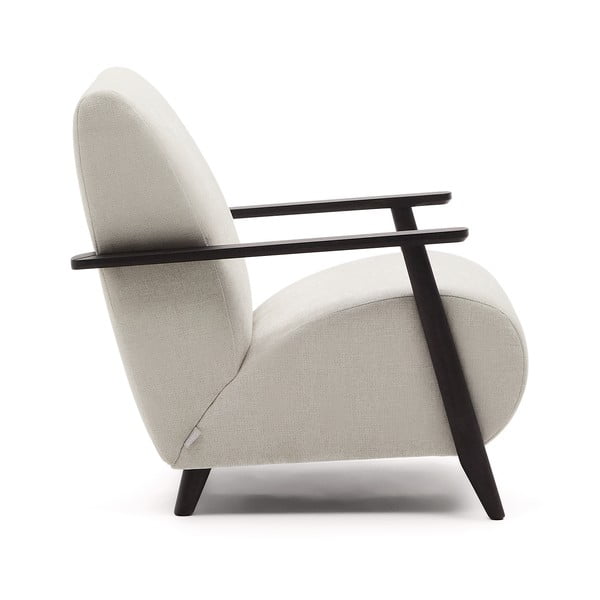 Bézs-krémszínű zsenília fotel Meghan – Kave Home-image-2