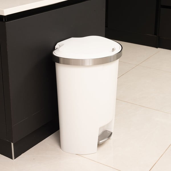 Fehér műanyag pedálos szemetes 50 l Mode – Addis-image-4