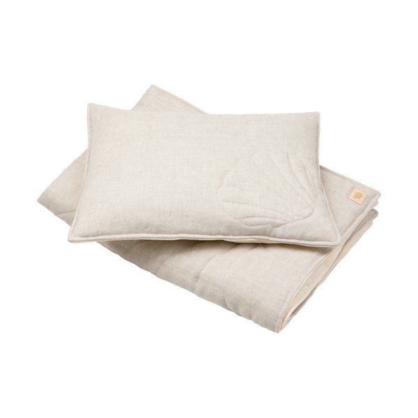 Bézs len ágynemű szett Sand - Moi Mili-image-1