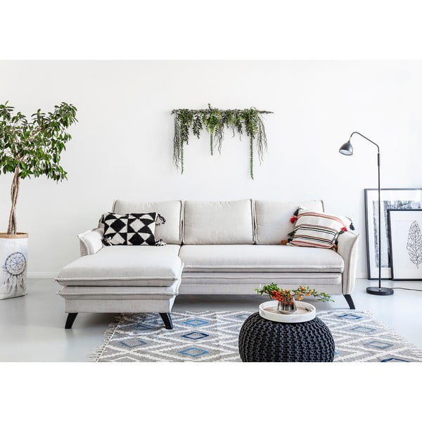 Charming Charlie világosbézs kinyitható sarokkanapé, bal oldali - Miuform-image-3