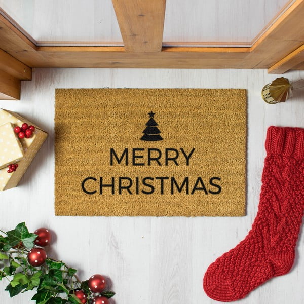 Kókuszrost lábtörlő karácsonyi mintával 40x60 cm Merry Christmas – Artsy Doormats-image-1
