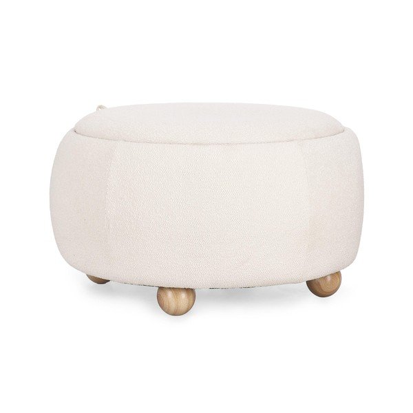 Krémszínű buklé puff Irisha – Bizzotto