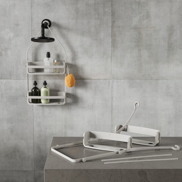 Szürke függő műanyag fürdőszobai polc Flex – Umbra-image-1