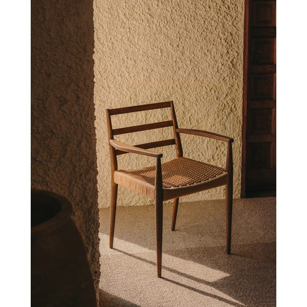 Barna-natúr színű tölgyfa étkezőszék szett 2 db-os Analy – Kave Home-image-1