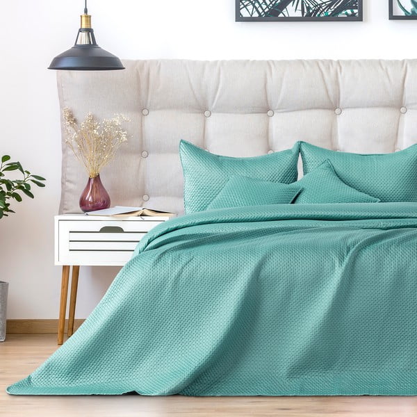 Carmen világoszöld ágytakaró kétszemélyes ágyhoz, 240 x 220 cm - DecoKing