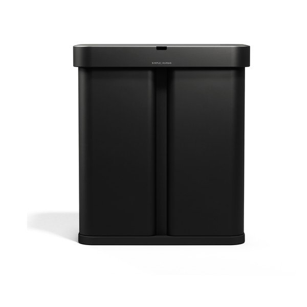 Fekete acél szelektív-érintésmentes szemetes 34+24 l Dual Sensor – simplehuman-image-2