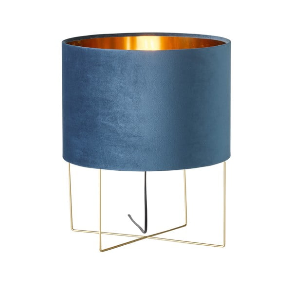 Kék asztali lámpa textil búrával (magasság 43 cm) Aura – Fischer & Honsel