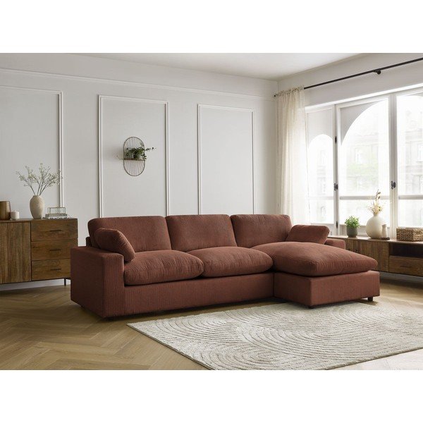 Narancssárga kordbársony sarokkanapé Belair – Bobochic Paris-image-1