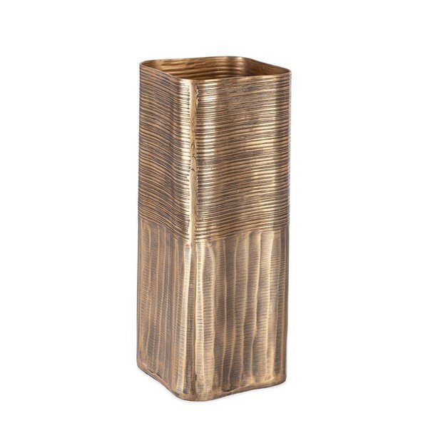 Aranyszínű fém kézzel készített váza (magasság 31,5 cm) Reel – Bizzotto