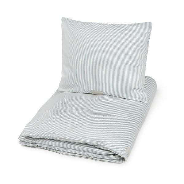 Világoskék egyszemélyes bio pamut gyerek ágyneműhuzat 140x200 cm Classic Stripes Blue – Cam Cam Copenhagen