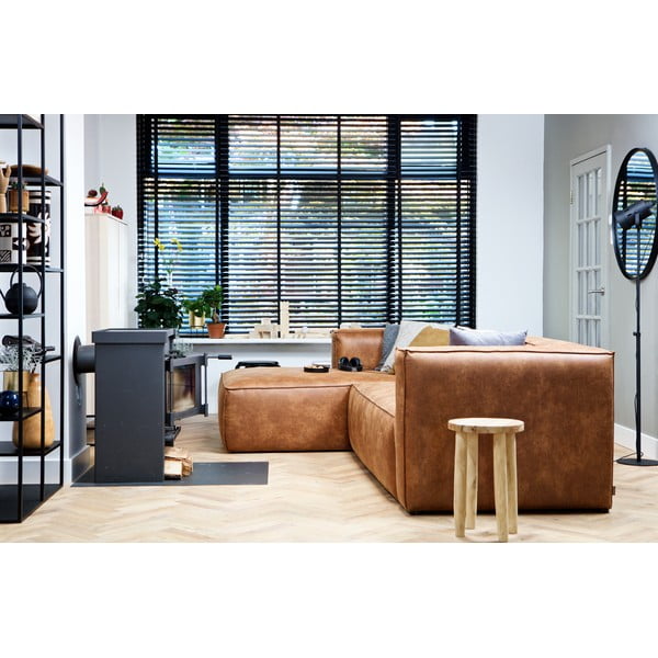 Bean barna sarokkanapé újrahasznosított bőrből, bal oldali - WOOOD-image-4