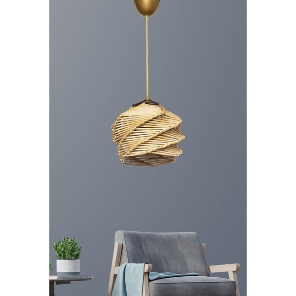 Világosbarna függőlámpa ø 20 cm – Opviq lights-image-4