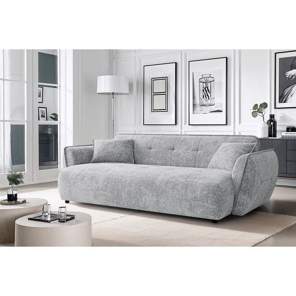 Világosszürke zsenília kanapé 250 cm Nelia Big – Ropez-image-1