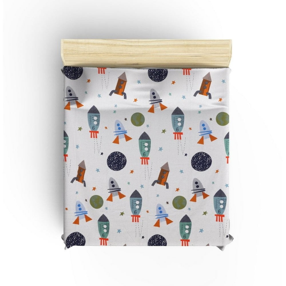 Fehér pamut gyerek ágytakaró 140x200 cm Spacex  Mijolnir