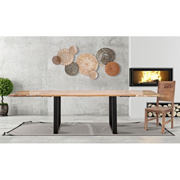 Bővíthető étkezőasztal mangófa asztallappal, hosszabbító asztallappal 90x180 cm Edge – Mauro Ferretti-image-1