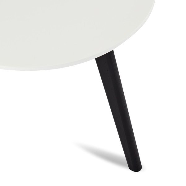 Life fekete-fehér dohányzóasztal tölgyfa lábakkal, ⌀ 48 cm - Furnhouse-image-2