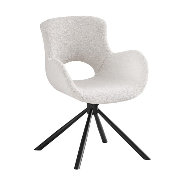 Fehér kárpitozott karfás étkezőfotel szett 2 db-os Amorim – House Nordic-image-2