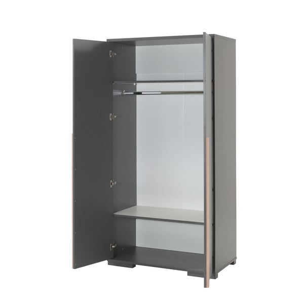 Sötétszürke gyerek ruhásszekrény 98x195 cm London – Vipack-image-2