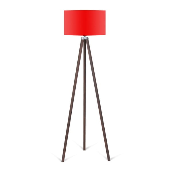 Kahve állólámpa piros lámpaburával - Kate Louise