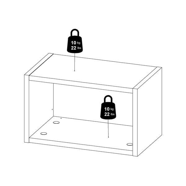 Natúr színű többszintes fali polc tölgyfa dekorral 44 cm Roomers – Tvilum-image-3