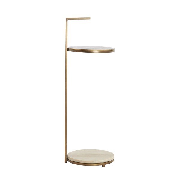 Kerek tárolóasztal márvány asztallappal ø 26 cm Leda – Light & Living-image-3