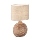 Barna-bézs kerámia asztali lámpa textil búrával (magasság 39 cm) Tobse – Fischer & Honsel