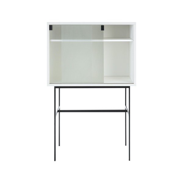 Szürkésbézs tálalószekrény tolóajtóval 70x109x40 cm Lekko – noo.ma-image-2