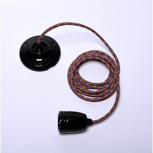 Diamond színes kábel mennyezeti lámpához fekete foglalattal - Filament Style