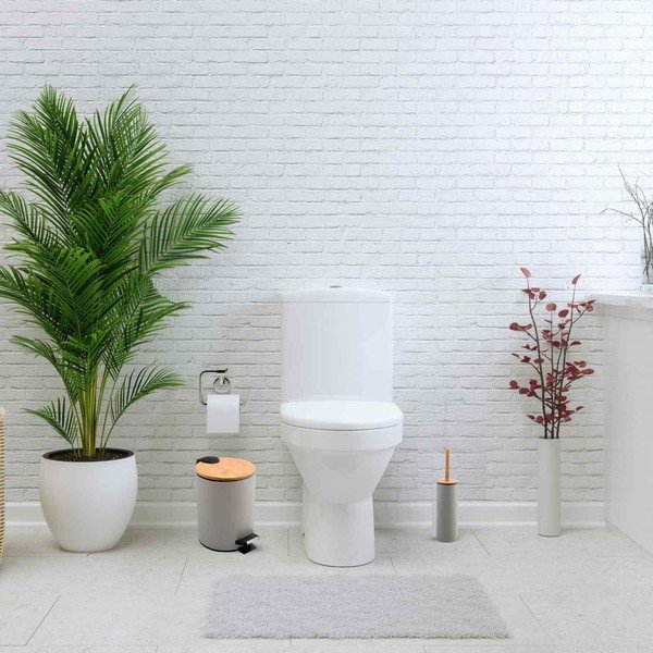 Szürkésbarna acél pedálos szemetes 5 l   Adonis – Spirella-image-1