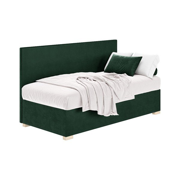 Sötétzöld ágyneműtartós gyerekágy matraccal 90x200 cm Cozi – Ghado-image-2