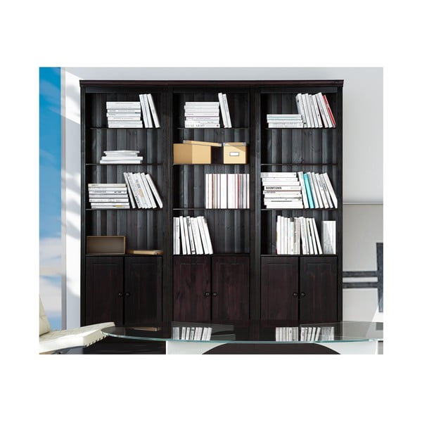 Barna borovi fenyő könyvespolc 222x223 cm Anita – Støraa-image-3