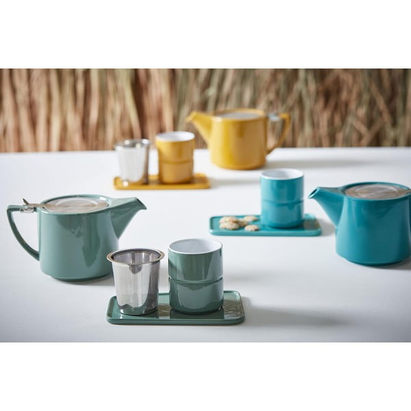 Petróleumkék agyagkerámia teáskanna 800 ml Design – Sema-image-1