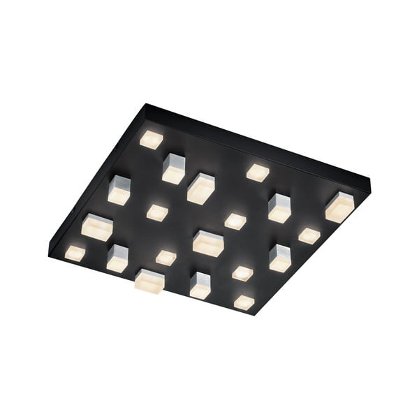 Fekete LED mennyezeti lámpa fém búrával 45x45 cm Civeto – CINQUE