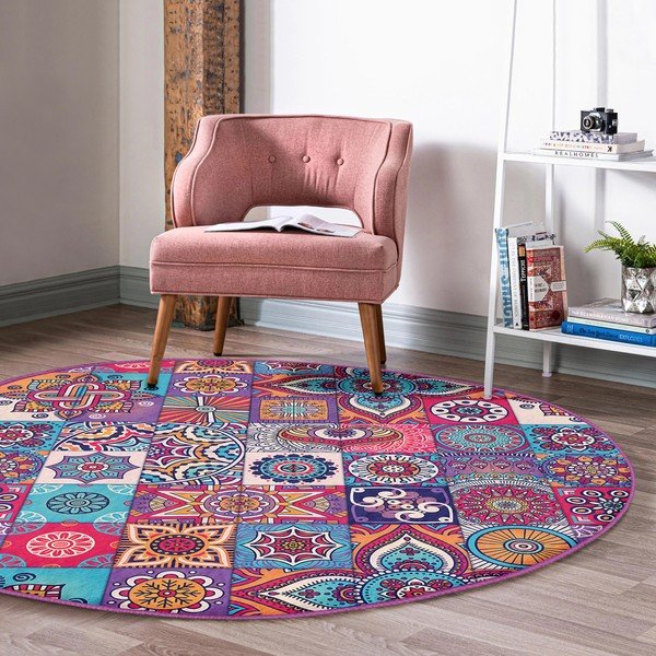 Mosható-robotporszívóval tisztítható kerek szőnyeg ø 100 cm Comfort – Mila Home-image-1
