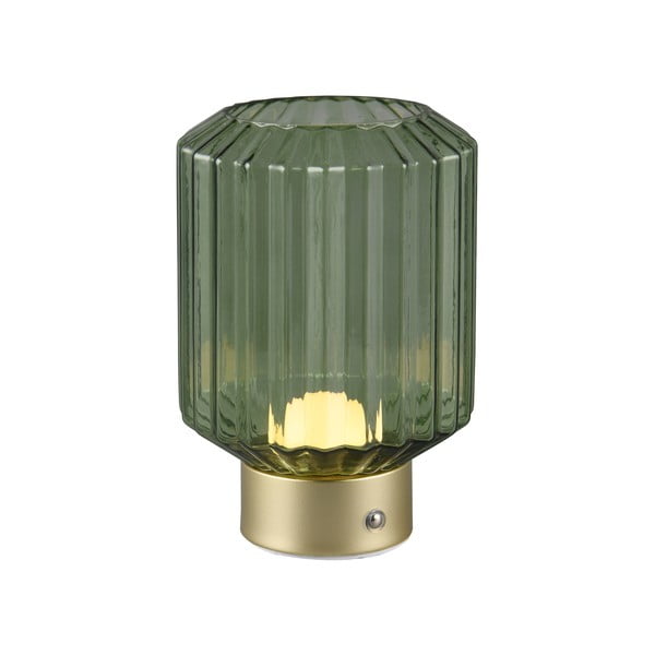 Zöld-aranyszínű LED dimmelhető asztali lámpa üveg búrával (magasság 19,5 cm) Lord – Trio
