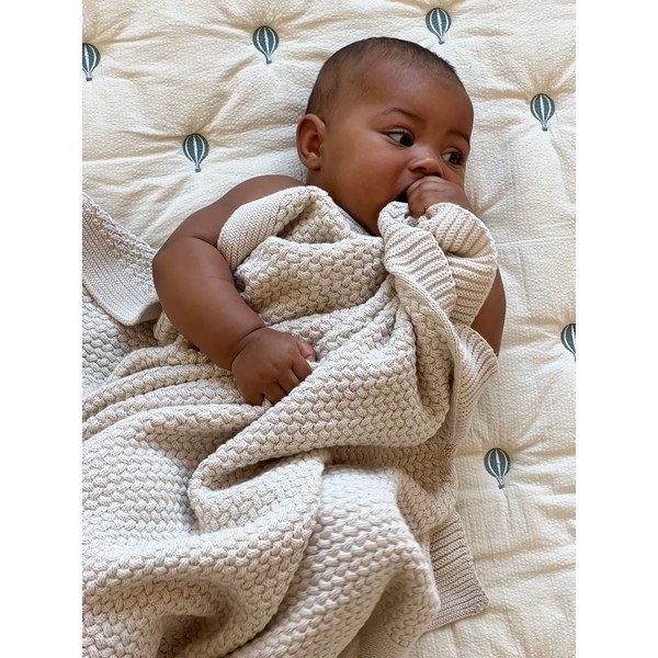 Világossárga-kék bio pamut steppelt gyerek takaró 90x120 cm Balloon – Cam Cam Copenhagen-image-4