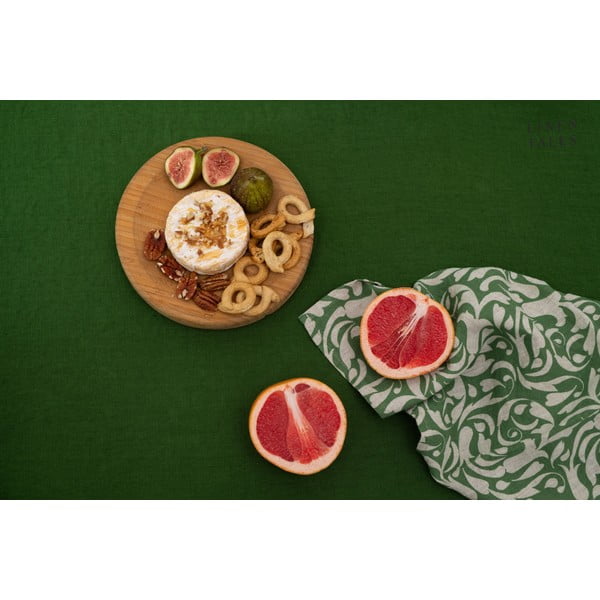 Len konyharuha 45x65 cm Evergreen Damask – Linen Tales-image-3