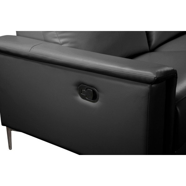 Fekete bőrutánzat sarokkanapé (jobb oldali) Lund – Støraa-image-4